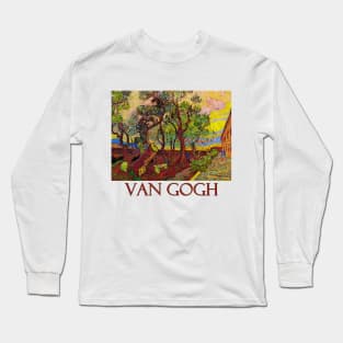 The Garden of the Asylum in Saint Remy by Vincent van Gogh Long Sleeve T-Shirt